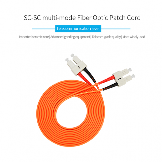 Sc personnalisable à la corde de correction optique de fibre multimode de Sc Jumper Cables
