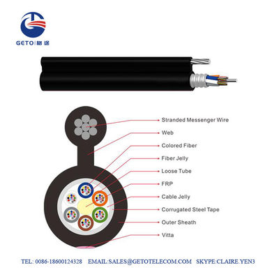 Câble optique aérien autosuffisant de fibre du câble optique 12 de GYTC8A