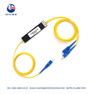Type optique jaune diviseur de tresse de diviseur de fibre de FTTH de PLC de Sc UPC 1x2